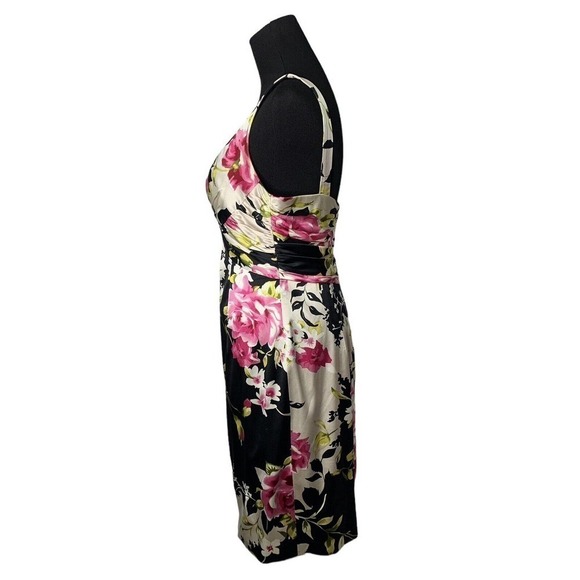 David Meister Silk Charmeuse Satin Dress Womens Sz 6 Ruched Bodice Stretch $605 - Picture 3 of 16